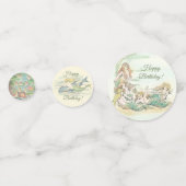 Nautical Fantasy Mermaids Birthday Party Confetti (Achterkanten)