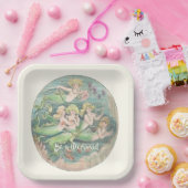 Nautical Fantasy Mermaids, vierkant Papieren Bordje (Feest)