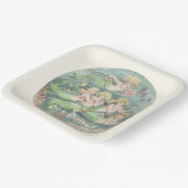 Nautical Fantasy Mermaids, vierkant Papieren Bordje (Gebogen)