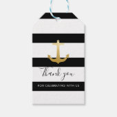 Nautical Faux Gouden Folie Anker | Dank u Cadeaulabel (Voorkant)