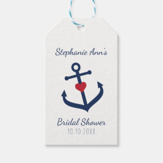 Nautical Favor Tags - Navy Blue Anker Labels Cadeaulabel