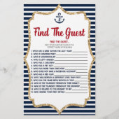 Nautical Find the Guest Baby shower Game Briefpapier (Voorkant)