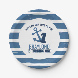 Nautical First Birthday Paper Borden Papieren Bordje