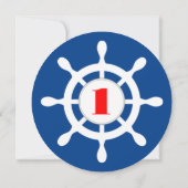Nautical First Birthday Party Kaart (Achterkant)