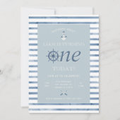 Nautical First Birthday Uitnodiging (Voorkant)