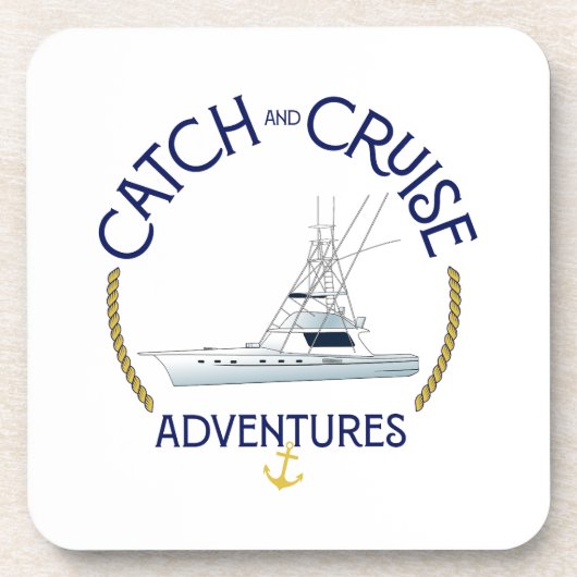 Nautical Fishing Coaster – Catch & Cruise Destin Bier Onderzetter (Voorkant)