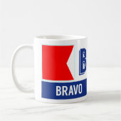 Nautical Flag Alfabet "B" Bravo Koffiemok (Links)