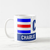 Nautical Flag Alphabet "C" Charlie Koffiemok (Links)