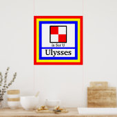 Nautical Flag is voor U en de naam van uw kind Poster (Keuken)