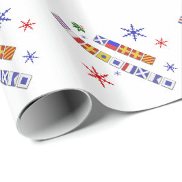 Nautical Flag Merry kerstcadeautje Cadeaupapier