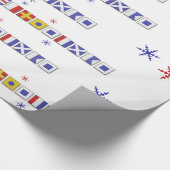 Nautical Flag Merry kerstcadeautje Cadeaupapier (Hoek)