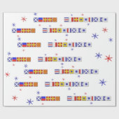 Nautical Flag Merry kerstcadeautje Cadeaupapier (Vlak)