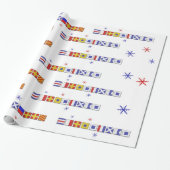 Nautical Flag Merry kerstcadeautje Cadeaupapier (Uitgerold)