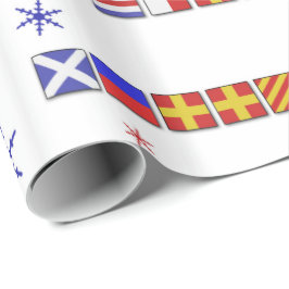 Nautical Flag Merry kerstcadeautje Cadeaupapier