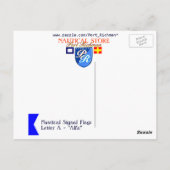 Nautical Flag Signal Letter A (Alfa) Briefkaart (Achterkant)