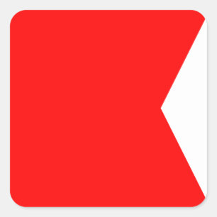 Nautical Flag Signal Letter B (Bravo) Vierkante Sticker