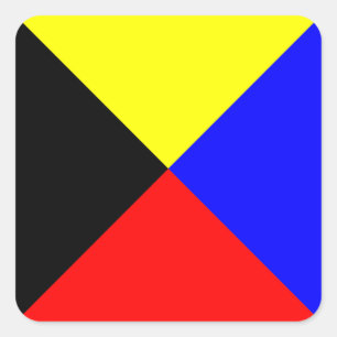 Nautical Flag Signal Letter Z (Zulu) Vierkante Sticker