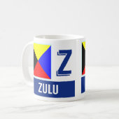 Nautical Flags Alphabet "Z" Zulu Koffiemok (Voorkant links)