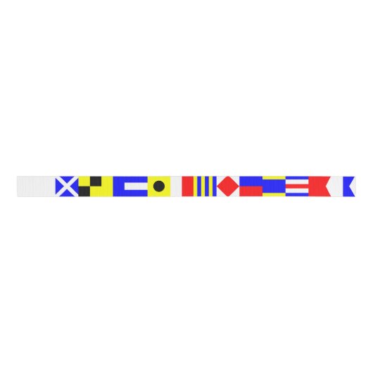 Nautical Flags Letters A (Alfa) - M (Mike) Grosgrain Lint (Voorkant)