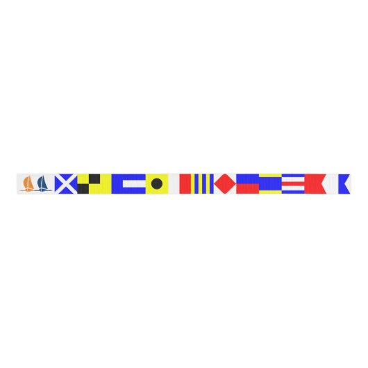 Nautical Flags Letters A (Alfa) - M (Mike) Grosgrain Lint (Voorkant)