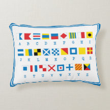 Nautical Flags Maritime Signals Accent Pillow