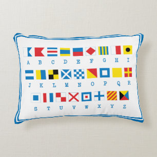 Nautical Flags Maritime Signals Accent Pillow Kussen