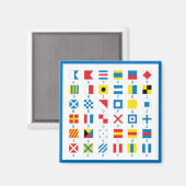 Nautical Flags Maritime Signals Alphabet Magnet (Voorkant / Achterkant)