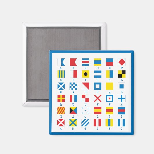 Nautical Flags Maritime Signals Alphabet Magnet (Voorkant / Achterkant)