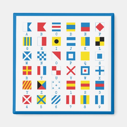 Nautical Flags Maritime Signals Alphabet Magnet (Voorkant)