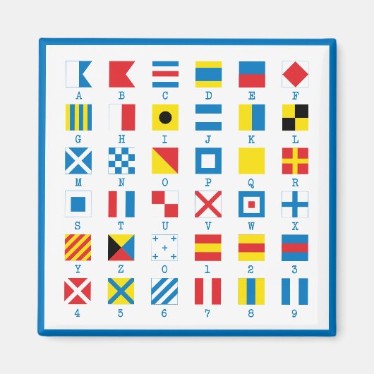 Nautical Flags Maritime Signals Alphabet Magnet (Voorkant)
