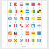 Nautical Flags Maritime Signals Alphabet Sticker (Vel)