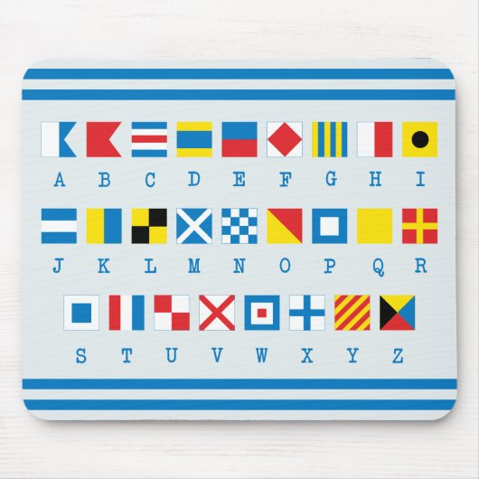 Nautical Flags Maritime Signals Blue Muismat (Voorkant)