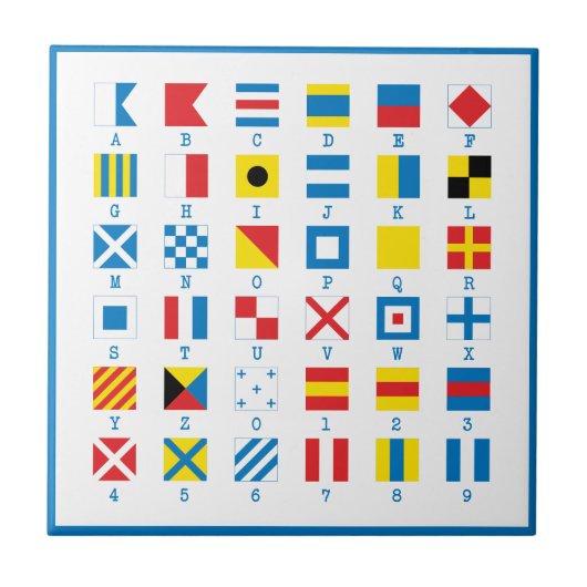 Nautical Flags Maritime Signals Ceramic Tegel Tegeltje (Voorkant)