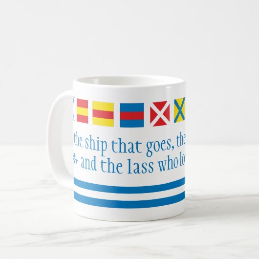 Nautical Flags Maritime Signals Nautical Toast Mok (Voorkant links)