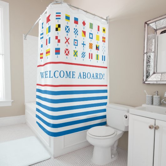 Nautical Flags Maritime Signals Shower Curtain Douchegordijn (In situ)