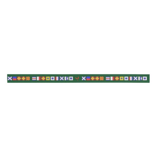 Nautical Flags Merry-kerstlint Grosgrain Lint (Voorkant)