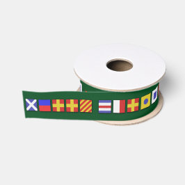 Nautical Flags Merry-kerstlint Grosgrain Lint