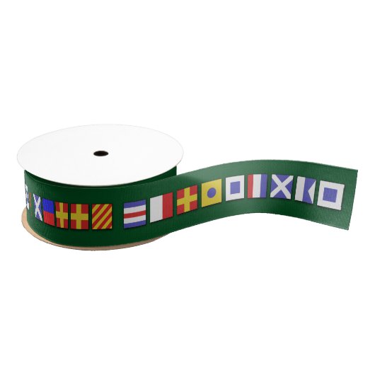 Nautical Flags Merry-kerstlint Grosgrain Lint (Spoel)