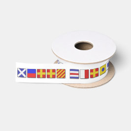 Nautical Flags Merry-kerstlint Satijnen Lint