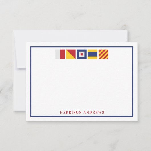Nautical Flags Personalized Note Cards Bedankkaart (Voorkant)