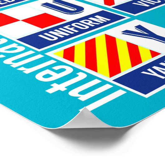 Nautical Flagt Alfabet Poster (Hoek)