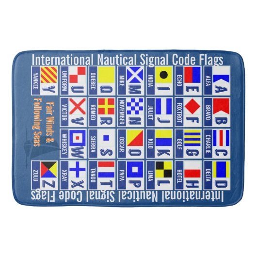 Nautical Flagt Alphabet Badmat (Voorkant)