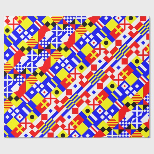 Nautical Flagtern Pattern Cadeaupapier (Vlak)