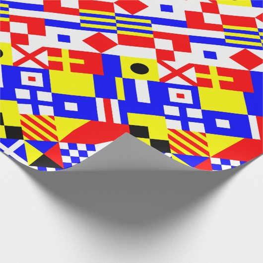 Nautical Flagtern Pattern Cadeaupapier (Hoek)