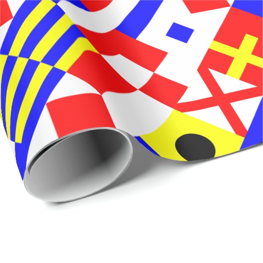 Nautical Flagtern Pattern Cadeaupapier (Rol Hoek)