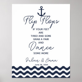 Nautical Flip Flop bruiloft party print
