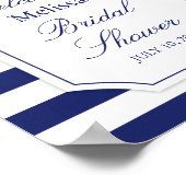 Nautical Floral Anchor Blue Stripe Vrijgezellenfee Poster (Hoek)