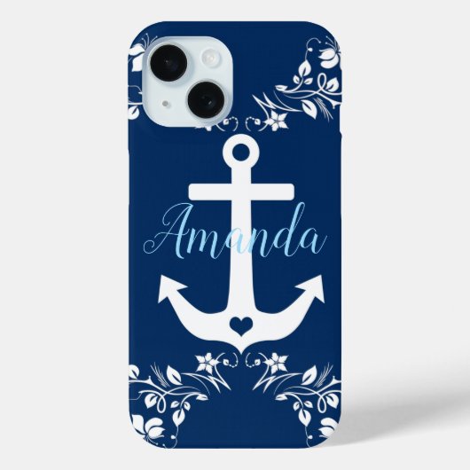 Nautical Floral & Anchor Case-Mate iPhone Case (Achterkant)