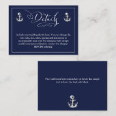 Nautical Floral Anchor Navy Blue DETAILS Informatiekaartje (Voorkant / Achterkant)