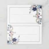 Nautical Floral Anchor Navy Blue Wedding Plaatskaartje (Buitenkant ongevouwen)